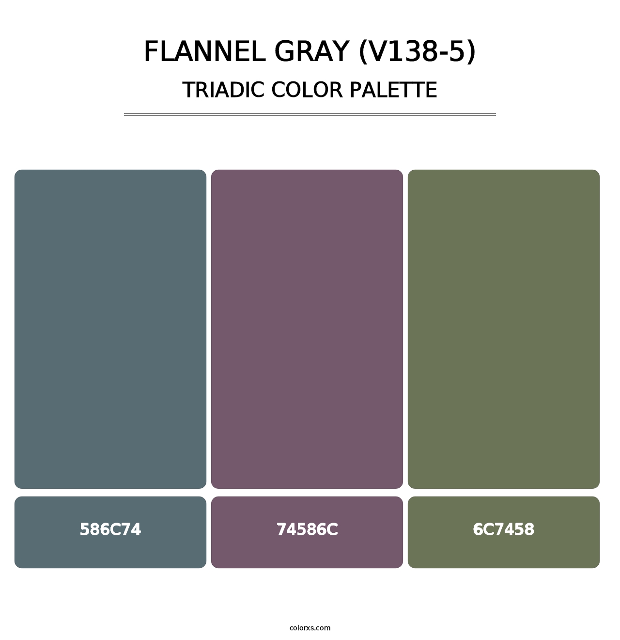 Flannel Gray (V138-5) - Triadic Color Palette