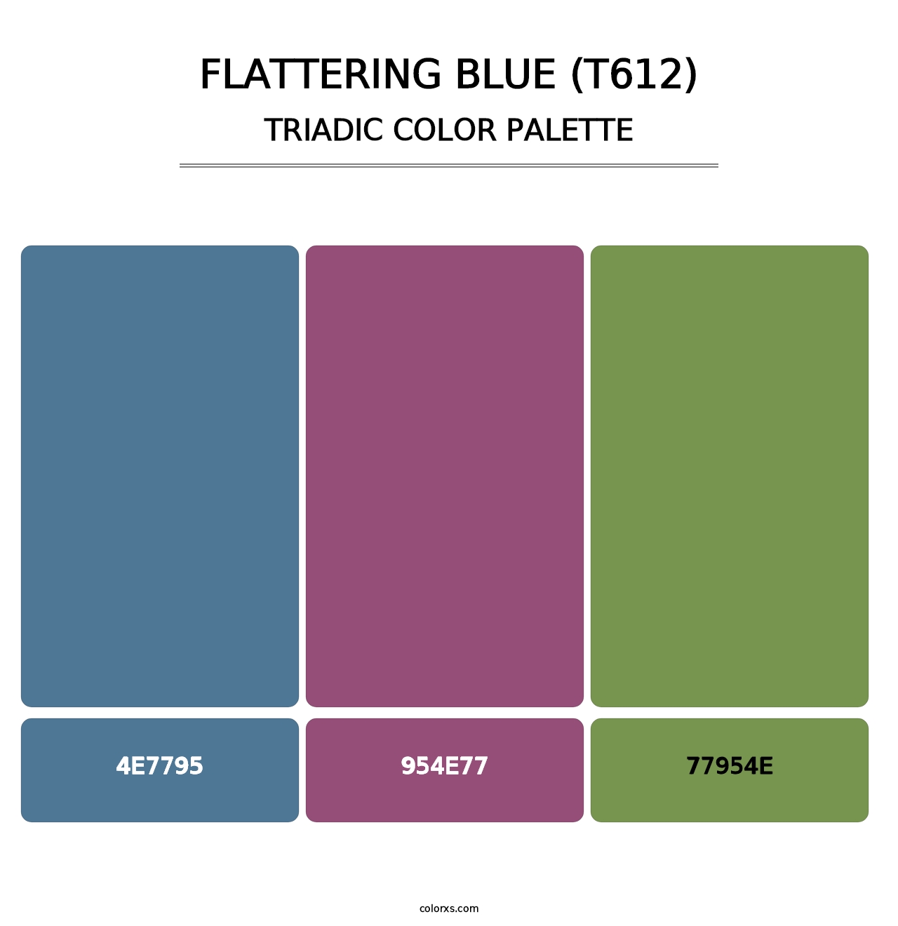 Flattering Blue (T612) - Triadic Color Palette