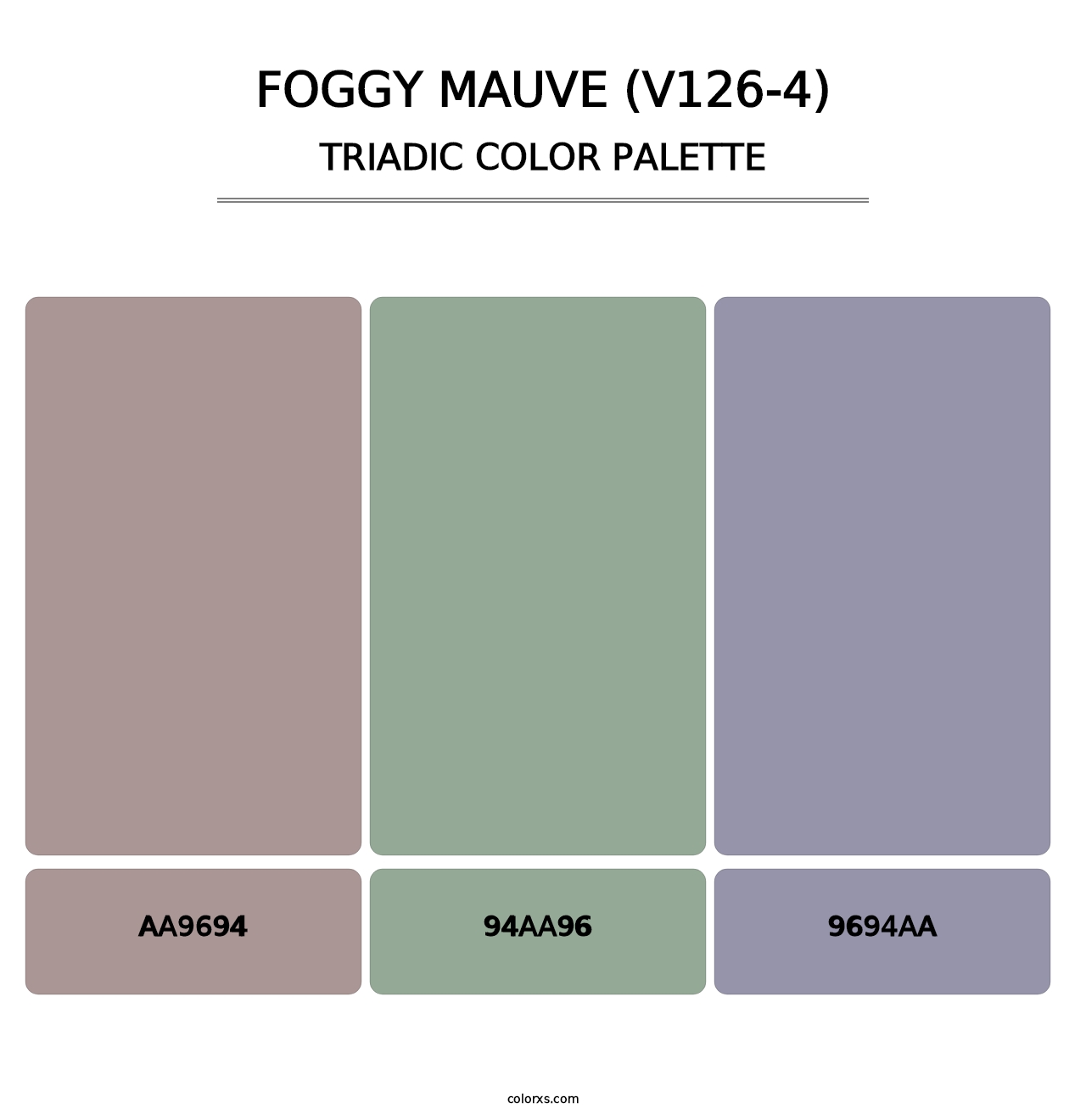 Foggy Mauve (V126-4) - Triadic Color Palette