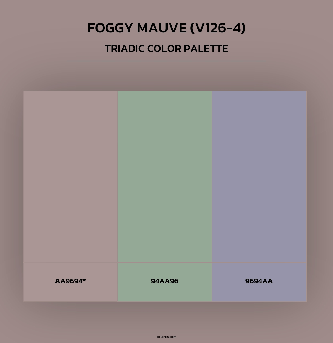 Foggy Mauve (V126-4) - Triadic Color Palette