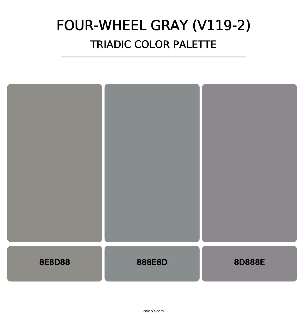 Four-Wheel Gray (V119-2) - Triadic Color Palette