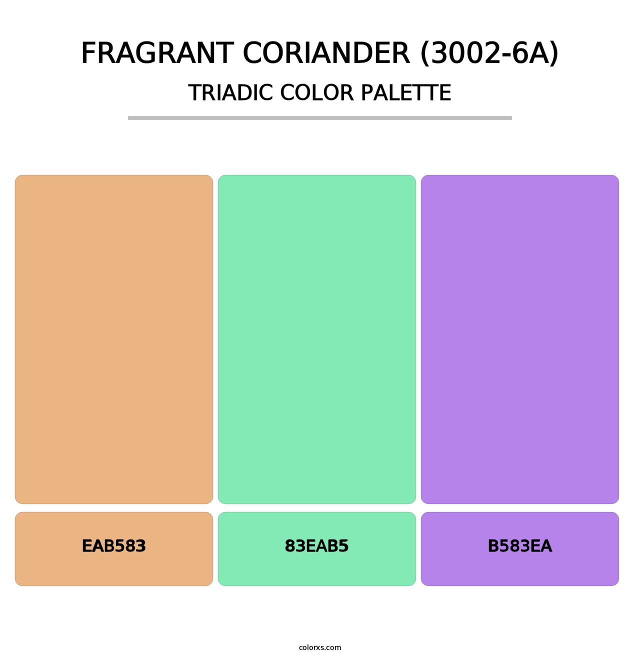Fragrant Coriander (3002-6A) - Triadic Color Palette