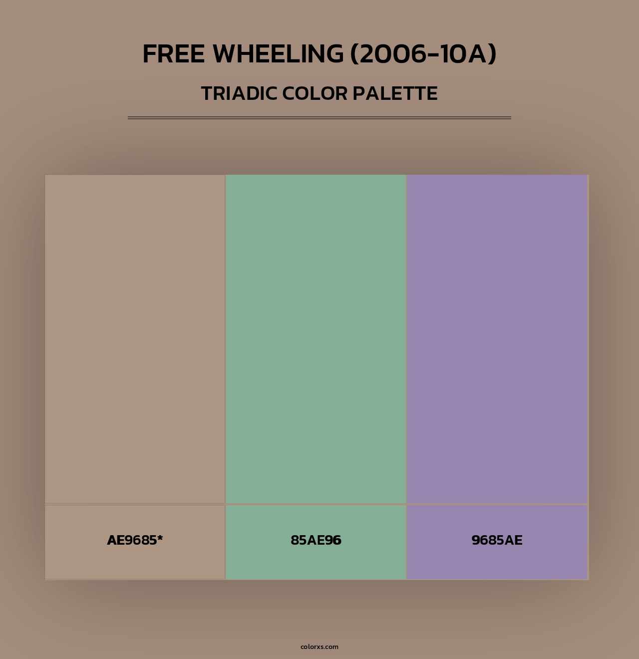 Free Wheeling (2006-10A) - Triadic Color Palette