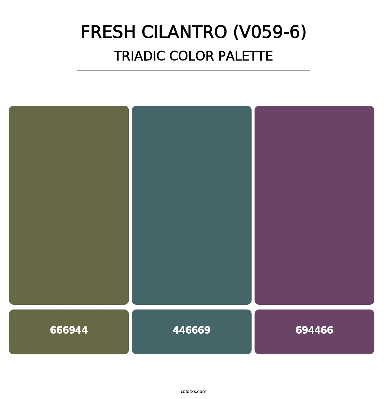 Fresh Cilantro (V059-6) - Triadic Color Palette