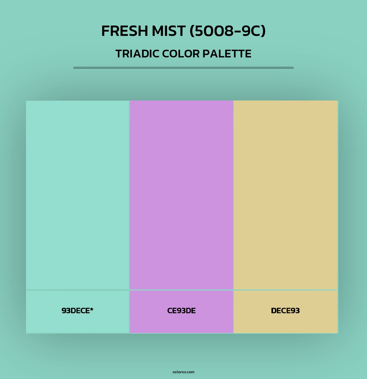 Fresh Mist (5008-9C) - Triadic Color Palette