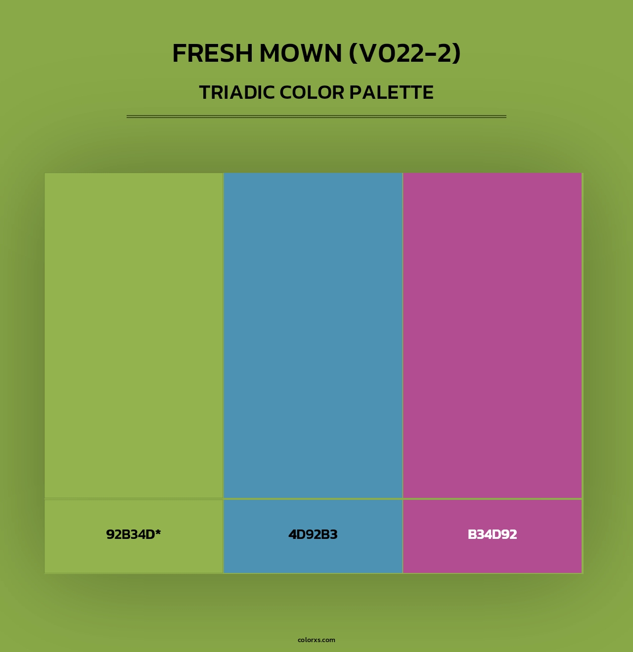 Fresh Mown (V022-2) - Triadic Color Palette