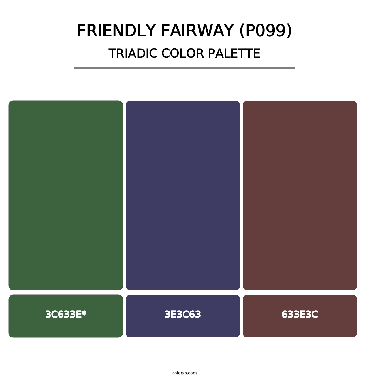 Friendly Fairway (P099) - Triadic Color Palette