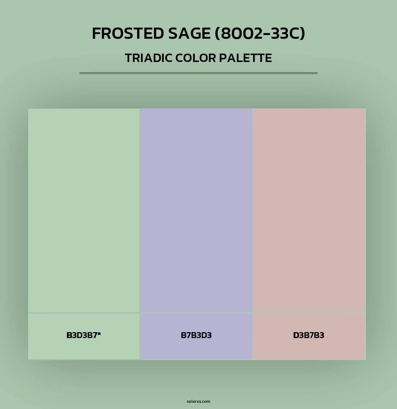 Frosted Sage (8002-33C) - Triadic Color Palette