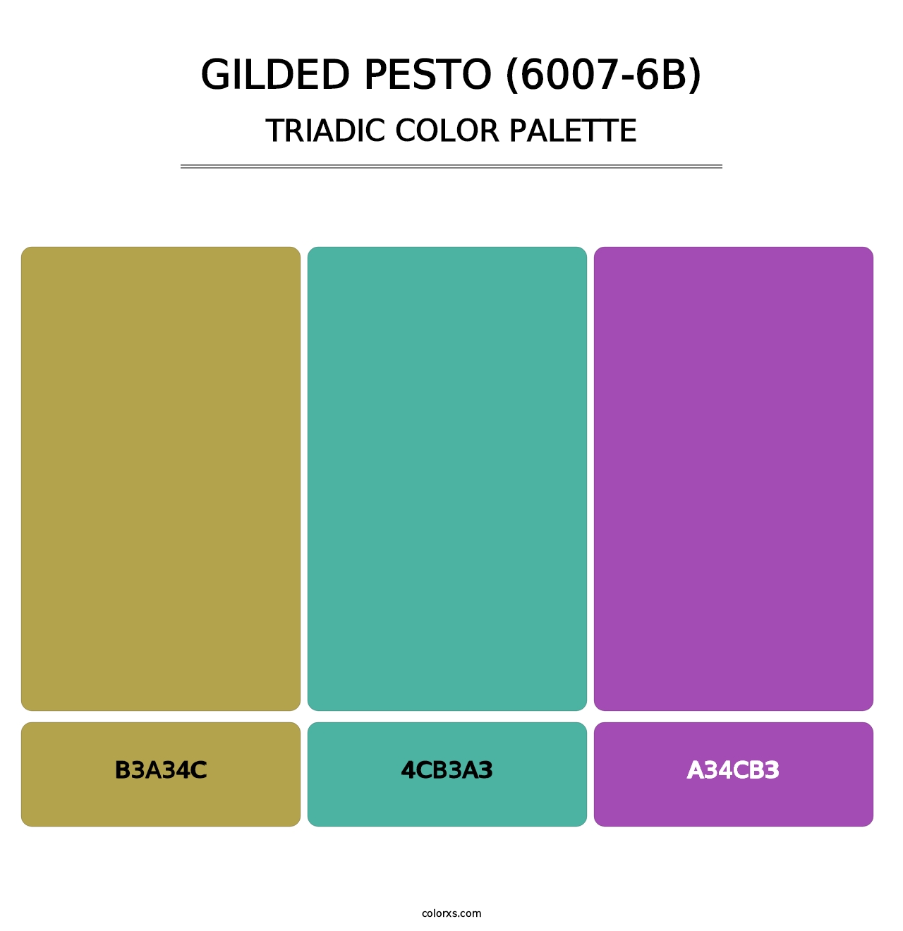 Gilded Pesto (6007-6B) - Triadic Color Palette