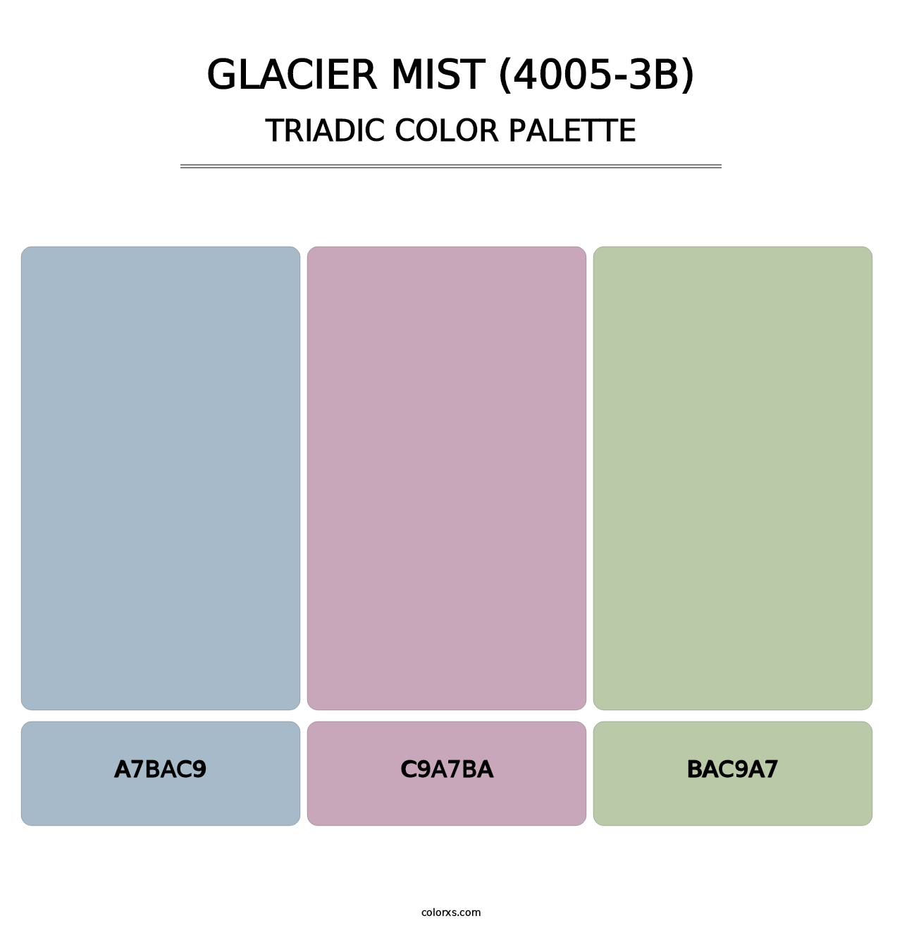Glacier Mist (4005-3B) - Triadic Color Palette