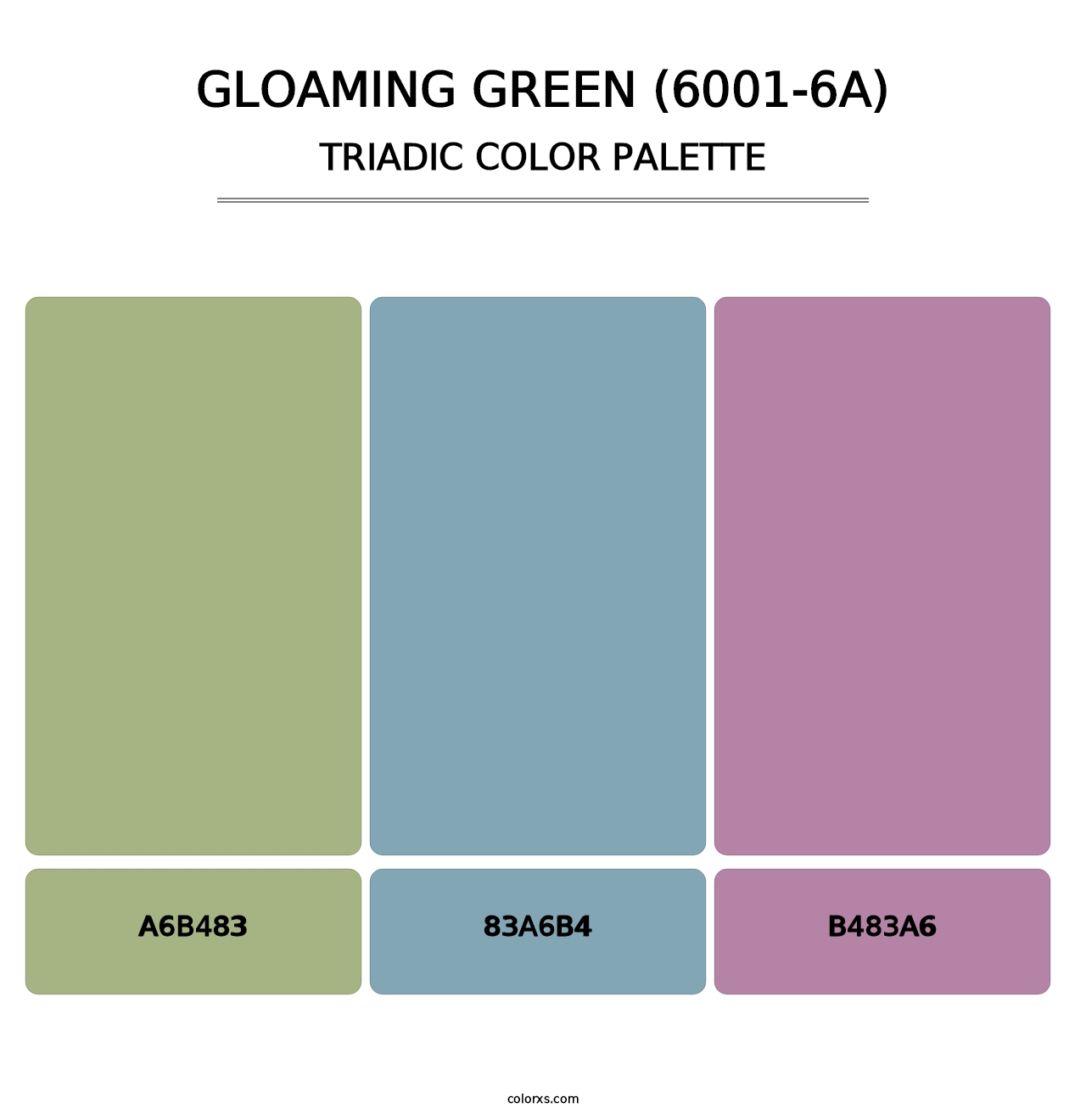 Gloaming Green (6001-6A) - Triadic Color Palette