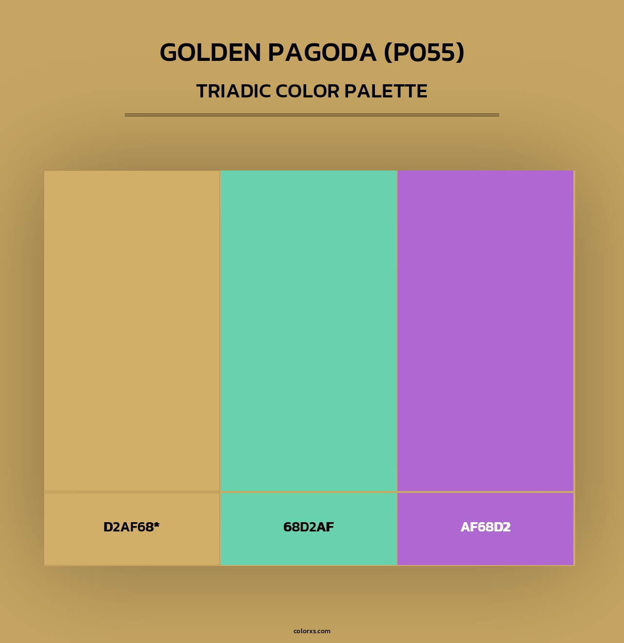 Golden Pagoda (P055) - Triadic Color Palette