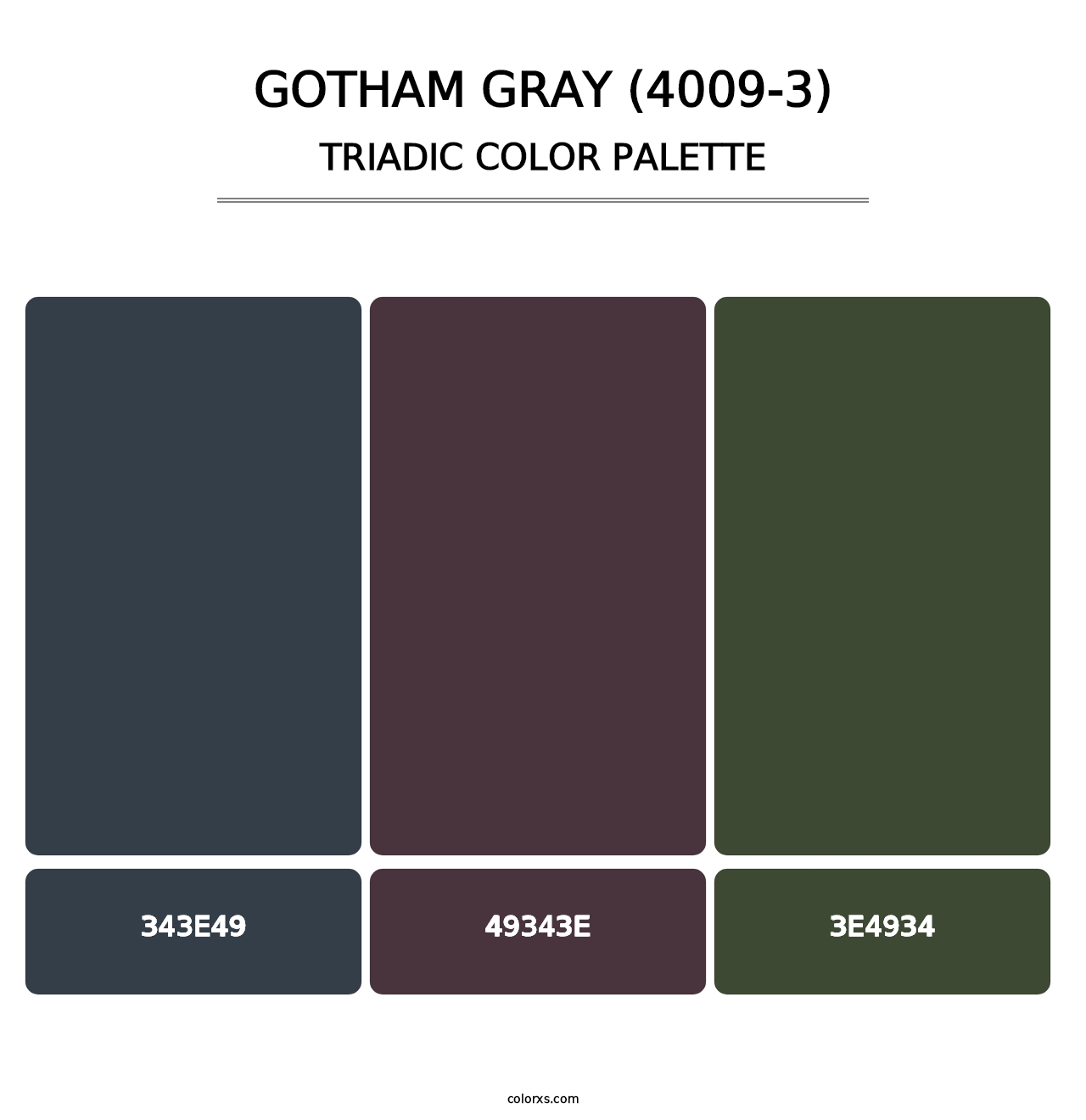 Gotham Gray (4009-3) - Triadic Color Palette