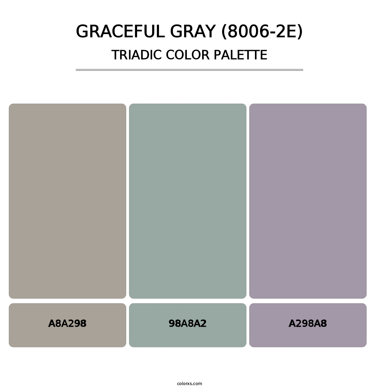 Graceful Gray (8006-2E) - Triadic Color Palette