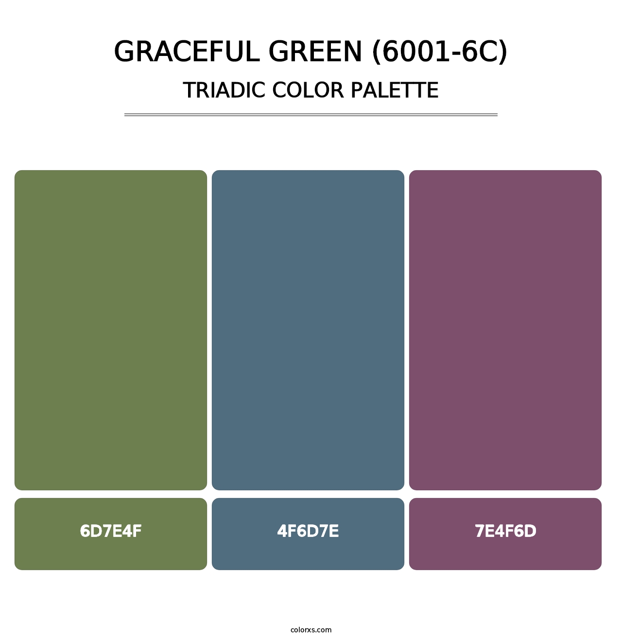 Graceful Green (6001-6C) - Triadic Color Palette