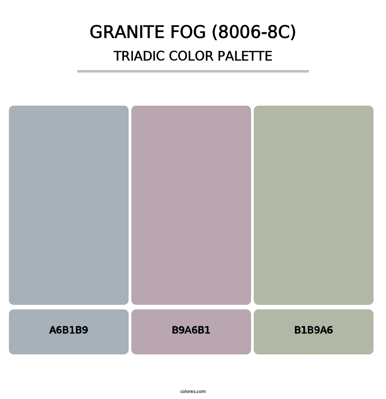 Granite Fog (8006-8C) - Triadic Color Palette