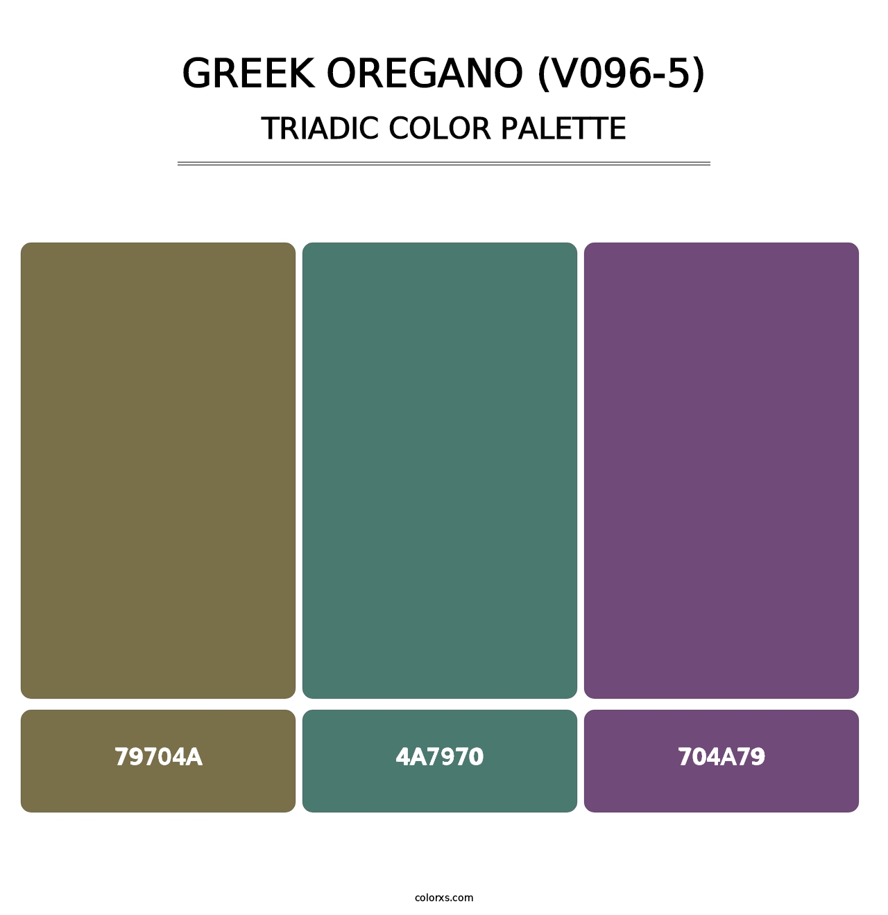 Greek Oregano (V096-5) - Triadic Color Palette