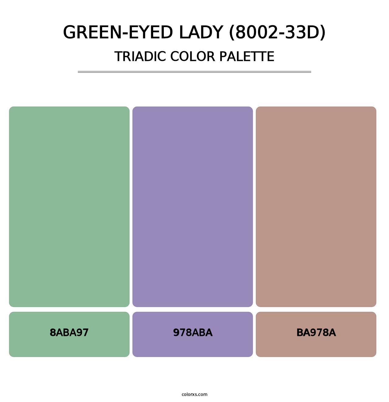 Green-Eyed Lady (8002-33D) - Triadic Color Palette