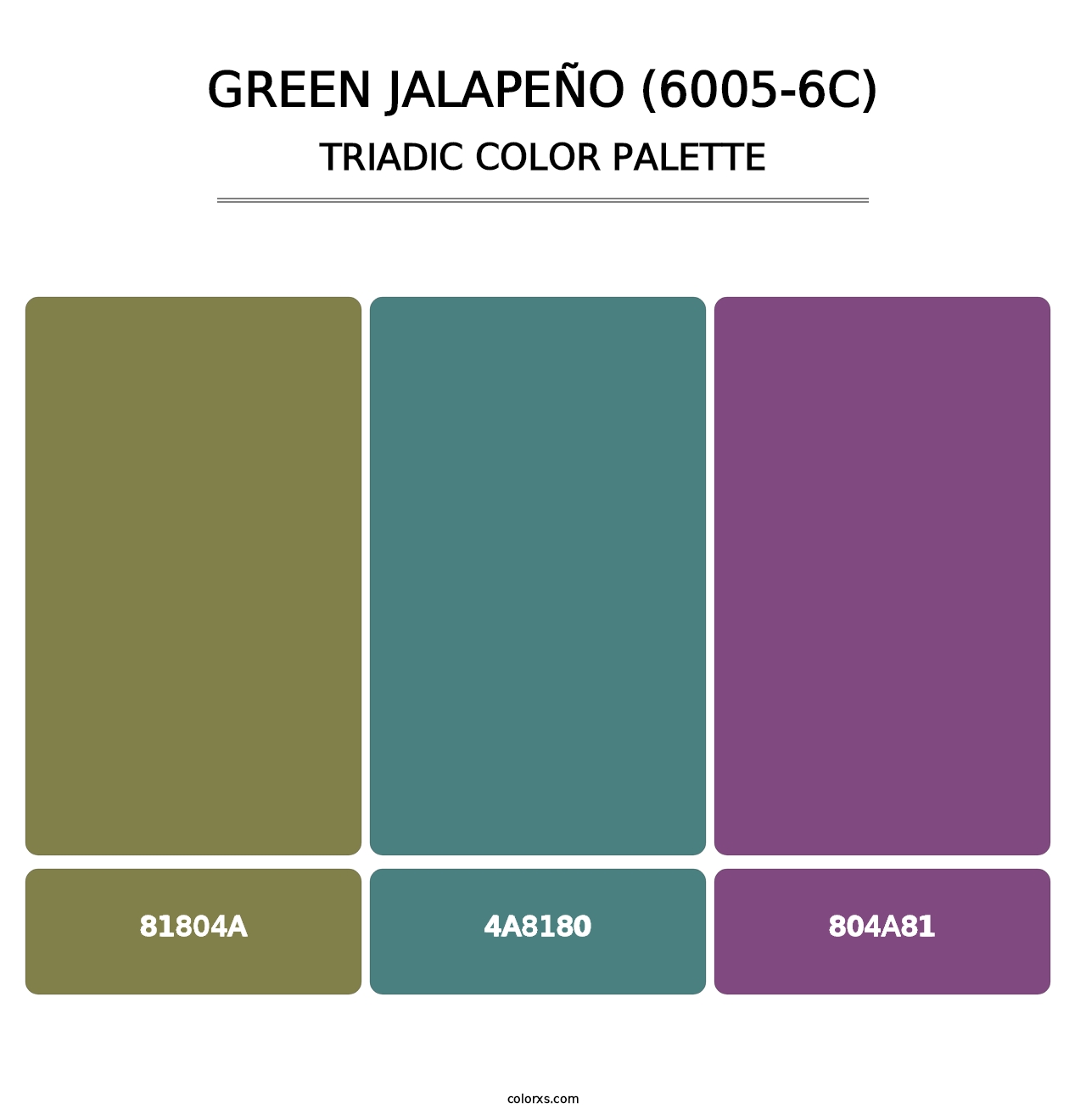 Green Jalapeño (6005-6C) - Triadic Color Palette