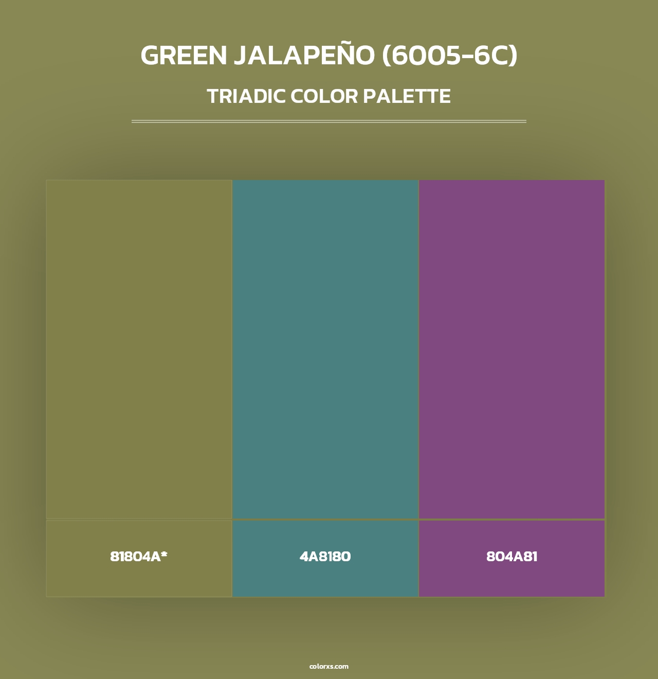 Green Jalapeño (6005-6C) - Triadic Color Palette