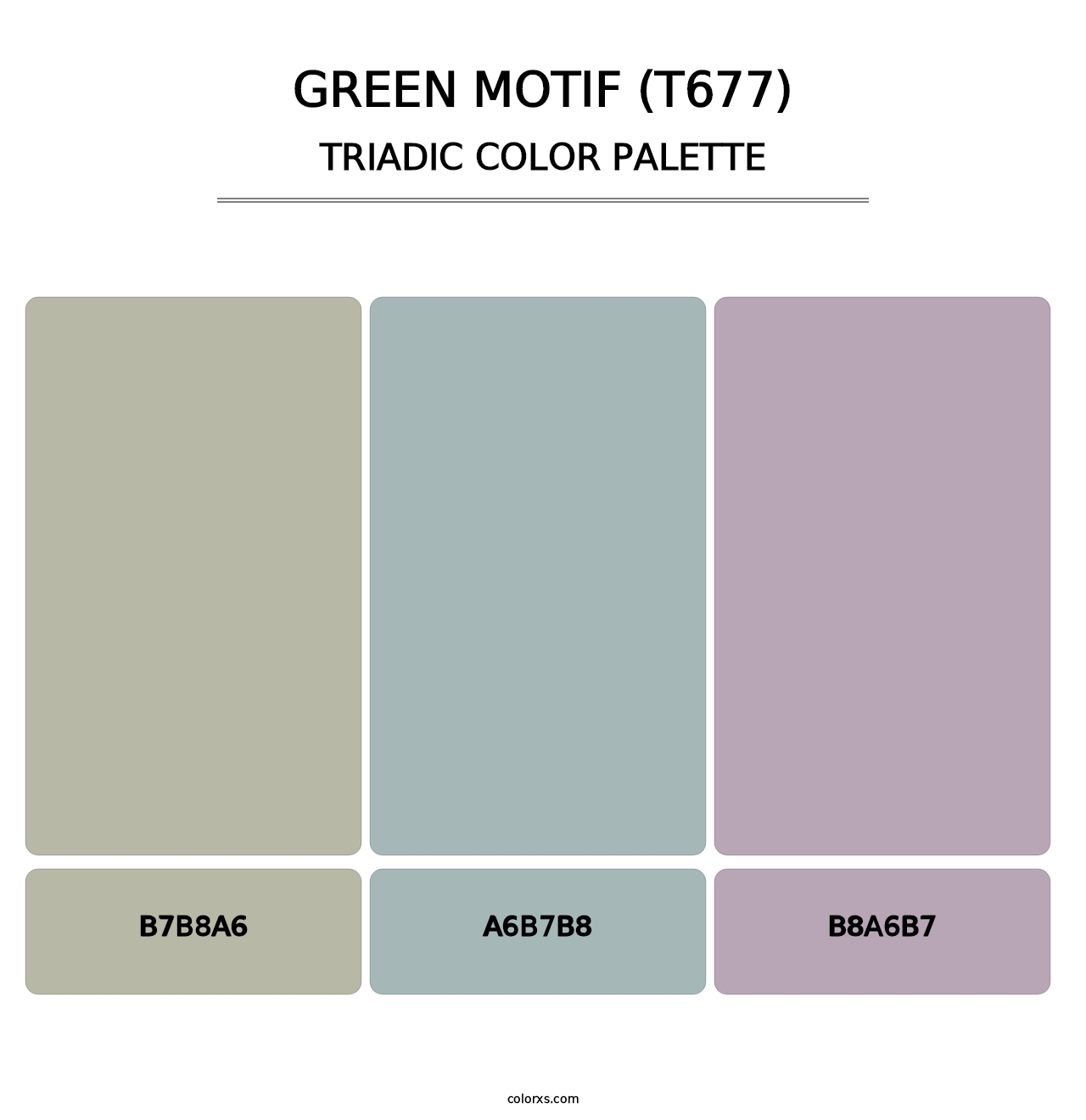 Green Motif (T677) - Triadic Color Palette