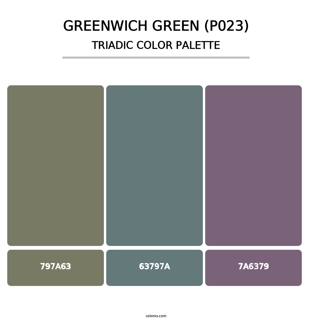 Greenwich Green (P023) - Triadic Color Palette