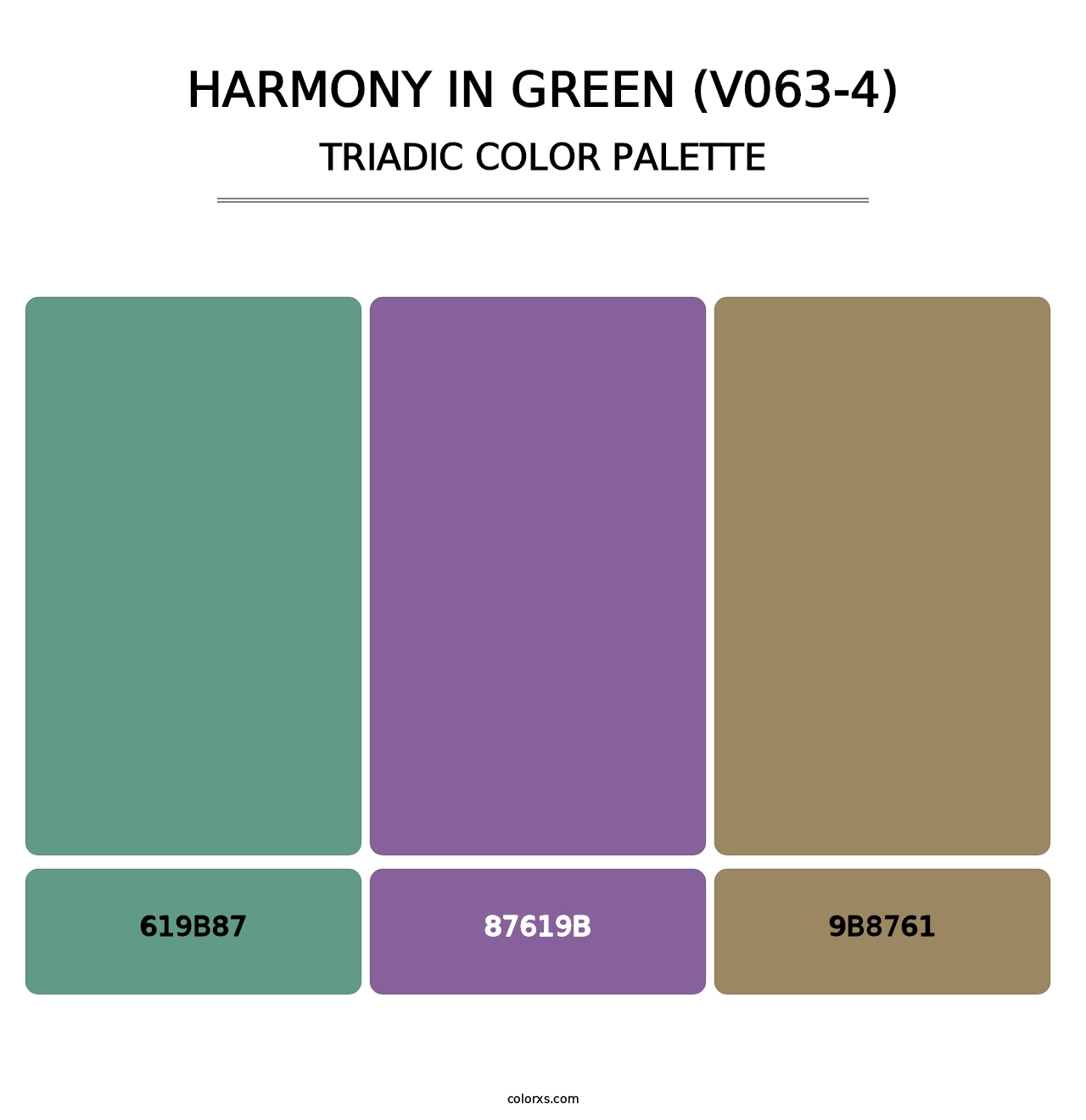 Harmony in Green (V063-4) - Triadic Color Palette
