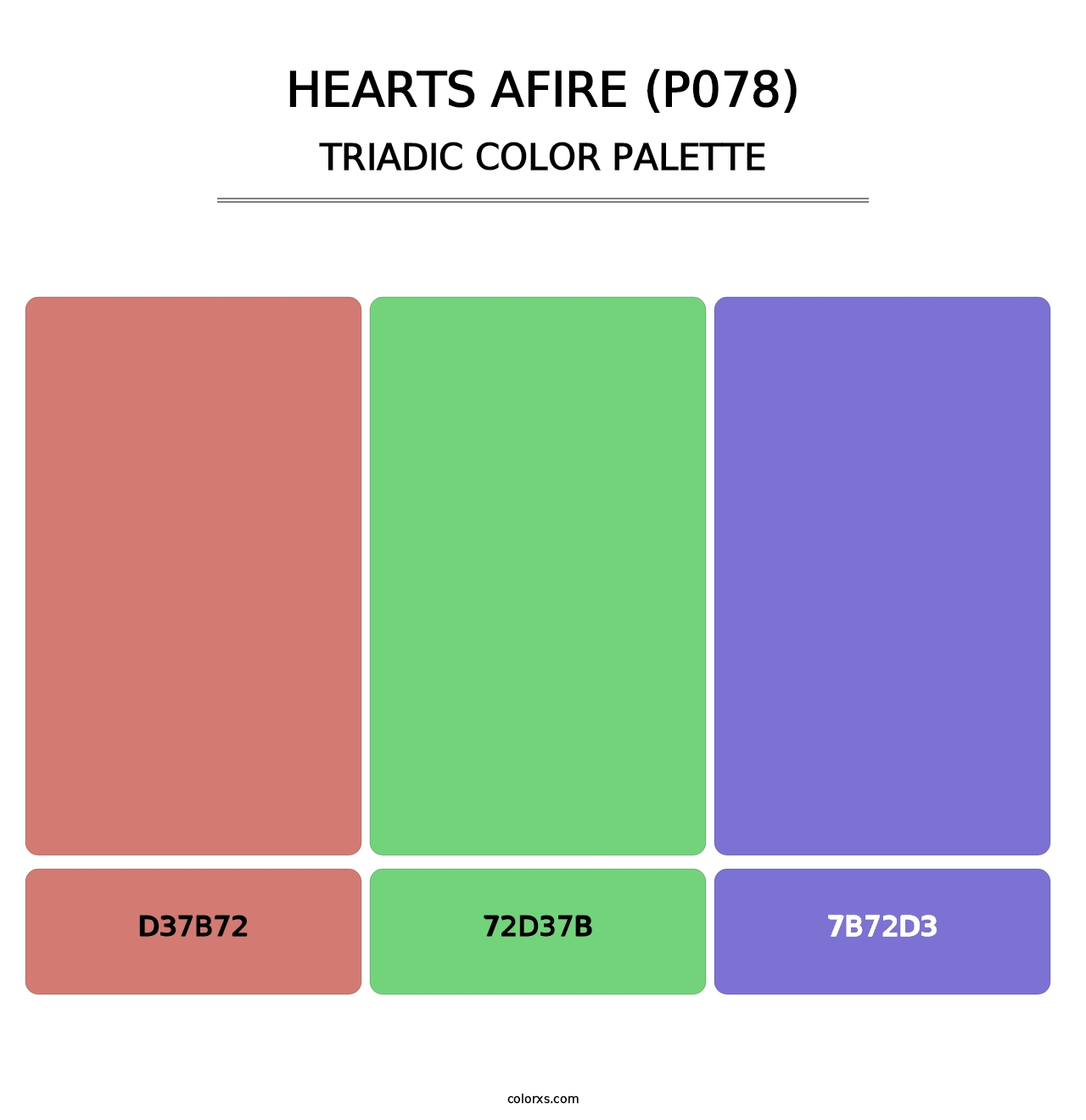 Hearts Afire (P078) - Triadic Color Palette