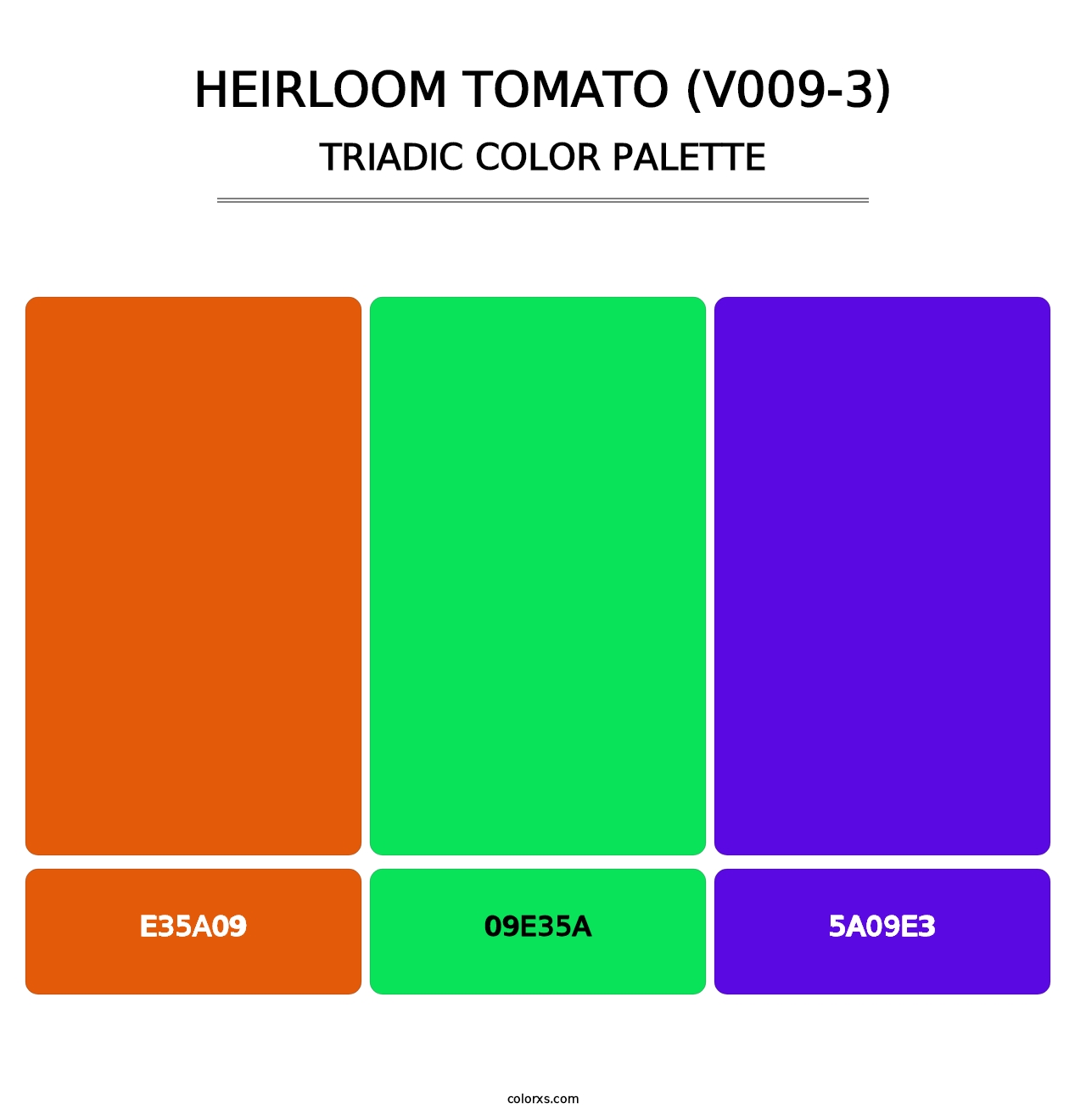 Heirloom Tomato (V009-3) - Triadic Color Palette