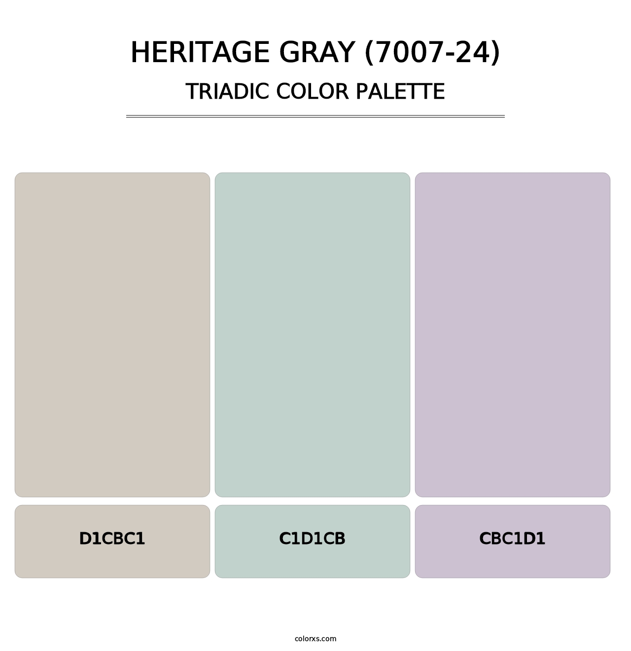 Heritage Gray (7007-24) - Triadic Color Palette