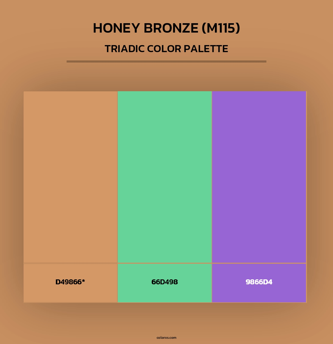 Honey Bronze (M115) - Triadic Color Palette