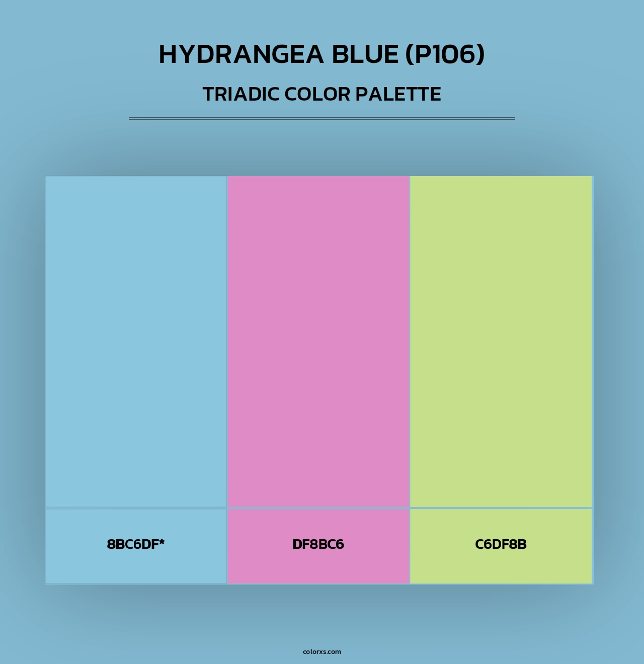 Hydrangea Blue (P106) - Triadic Color Palette
