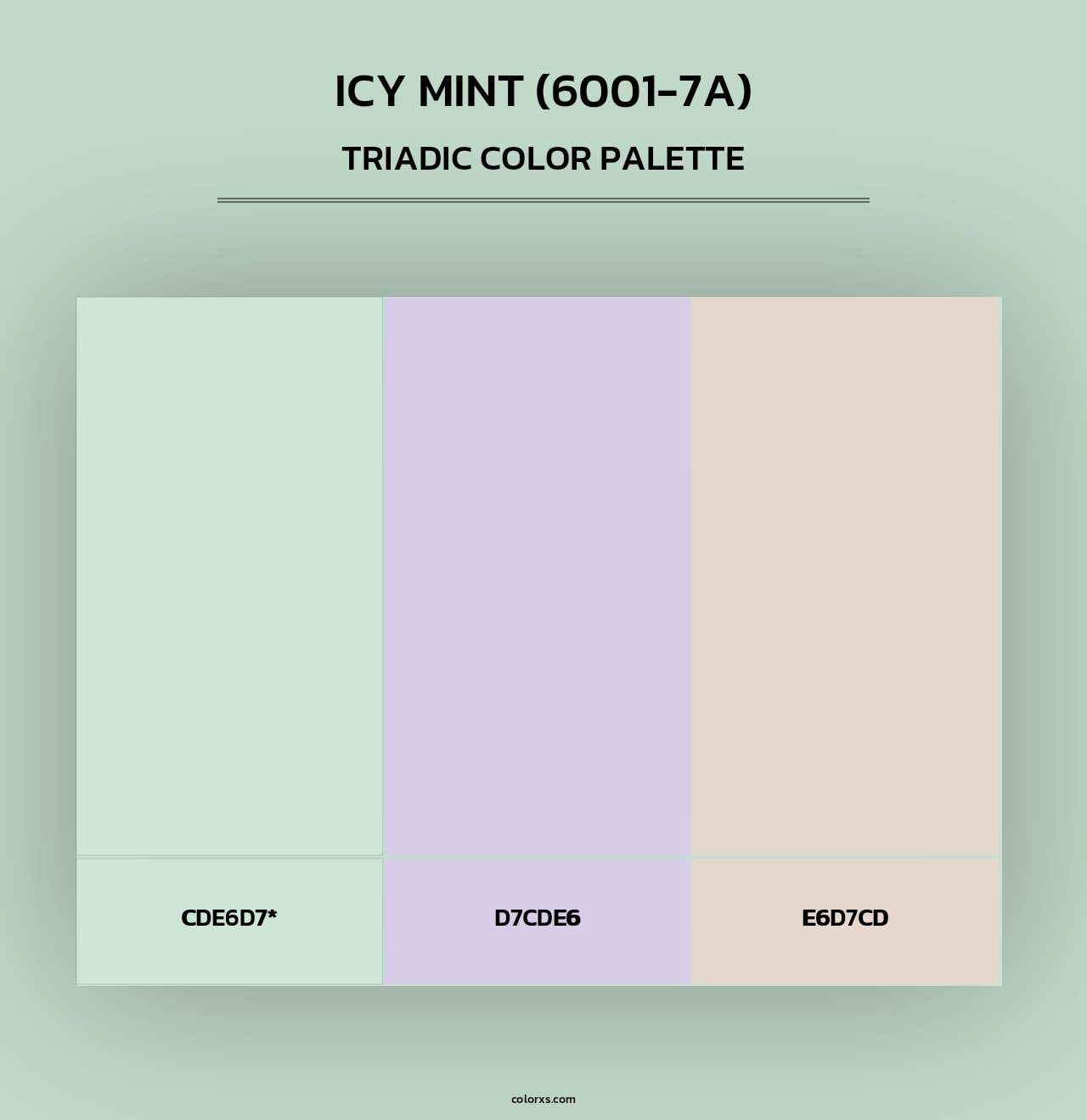 Icy Mint (6001-7A) - Triadic Color Palette