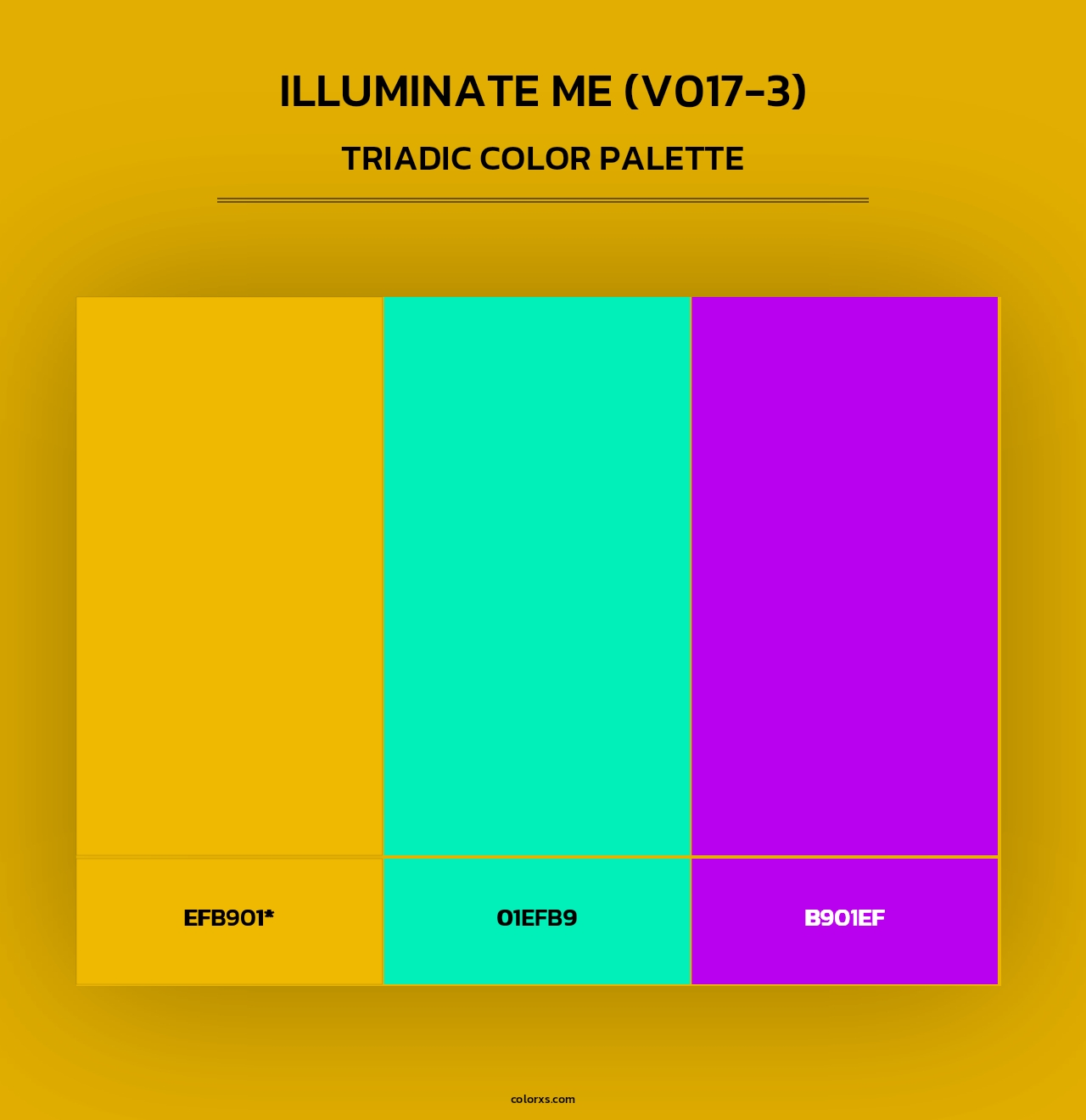 Illuminate Me (V017-3) - Triadic Color Palette