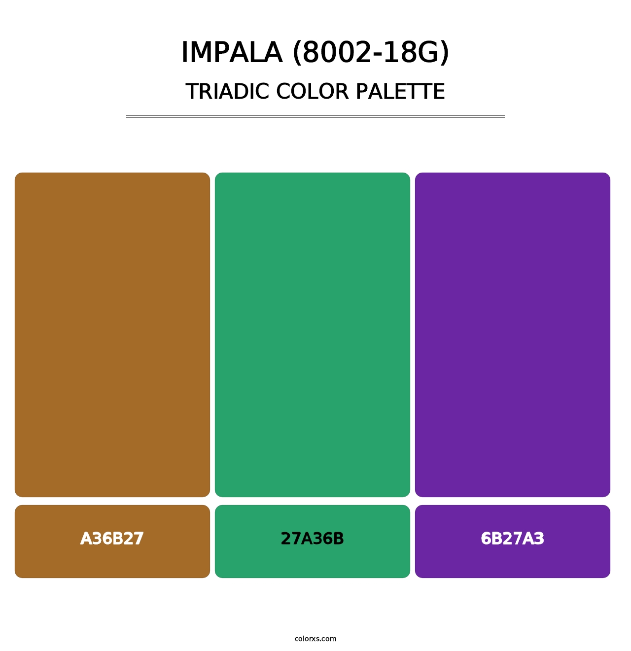 Impala (8002-18G) - Triadic Color Palette