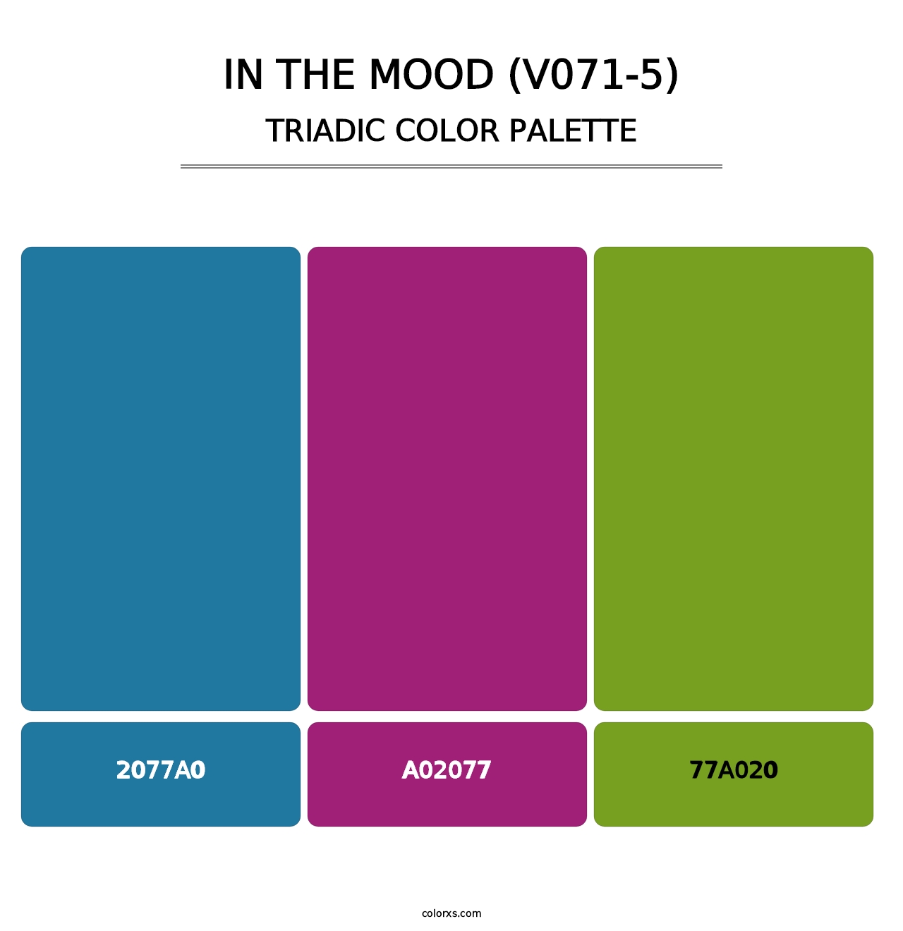 In the Mood (V071-5) - Triadic Color Palette