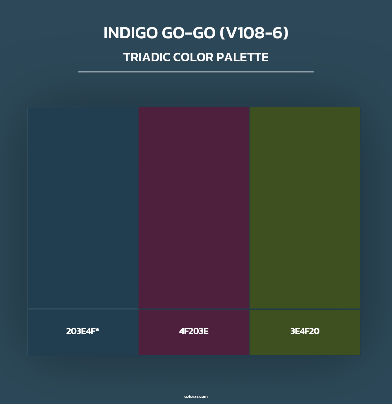 Indigo Go-Go (V108-6) - Triadic Color Palette