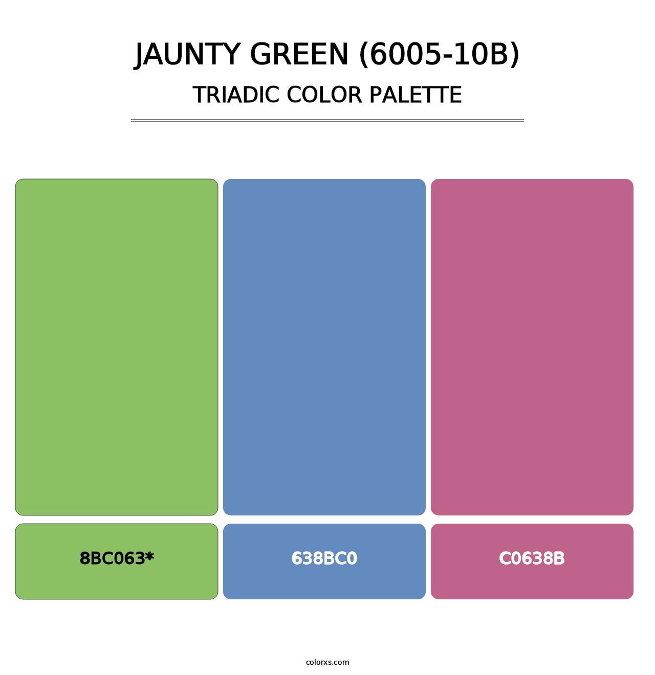 Jaunty Green (6005-10B) - Triadic Color Palette