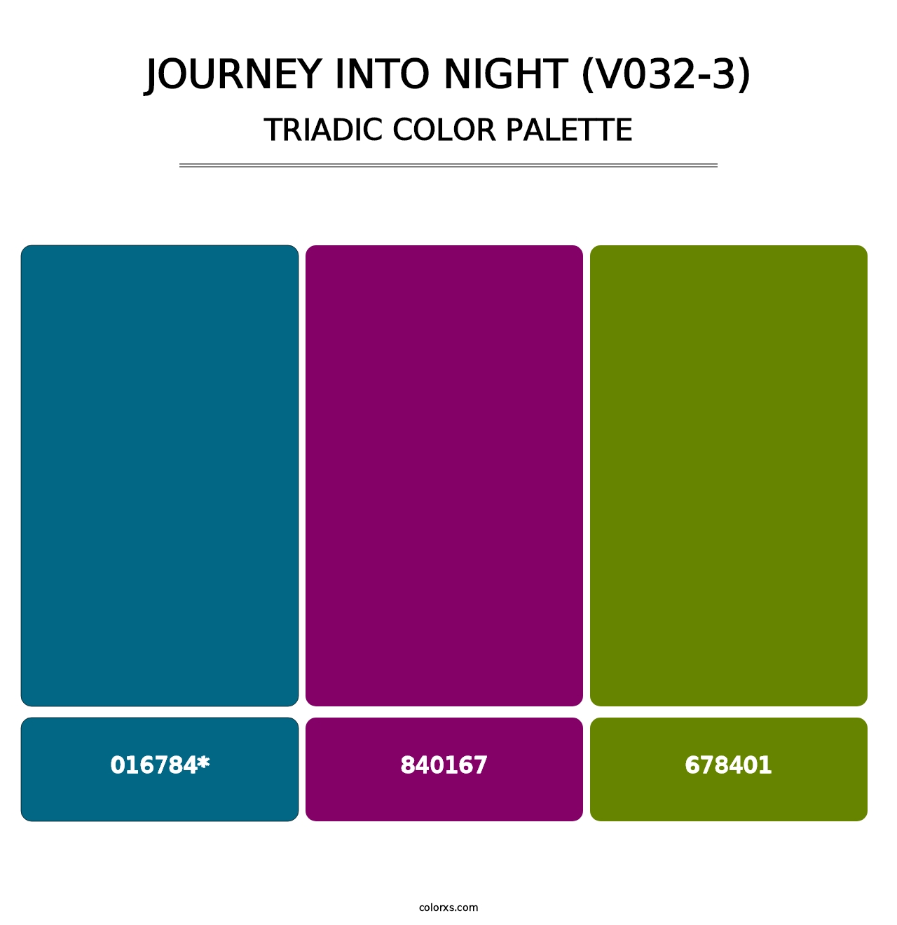 Journey Into Night (V032-3) - Triadic Color Palette