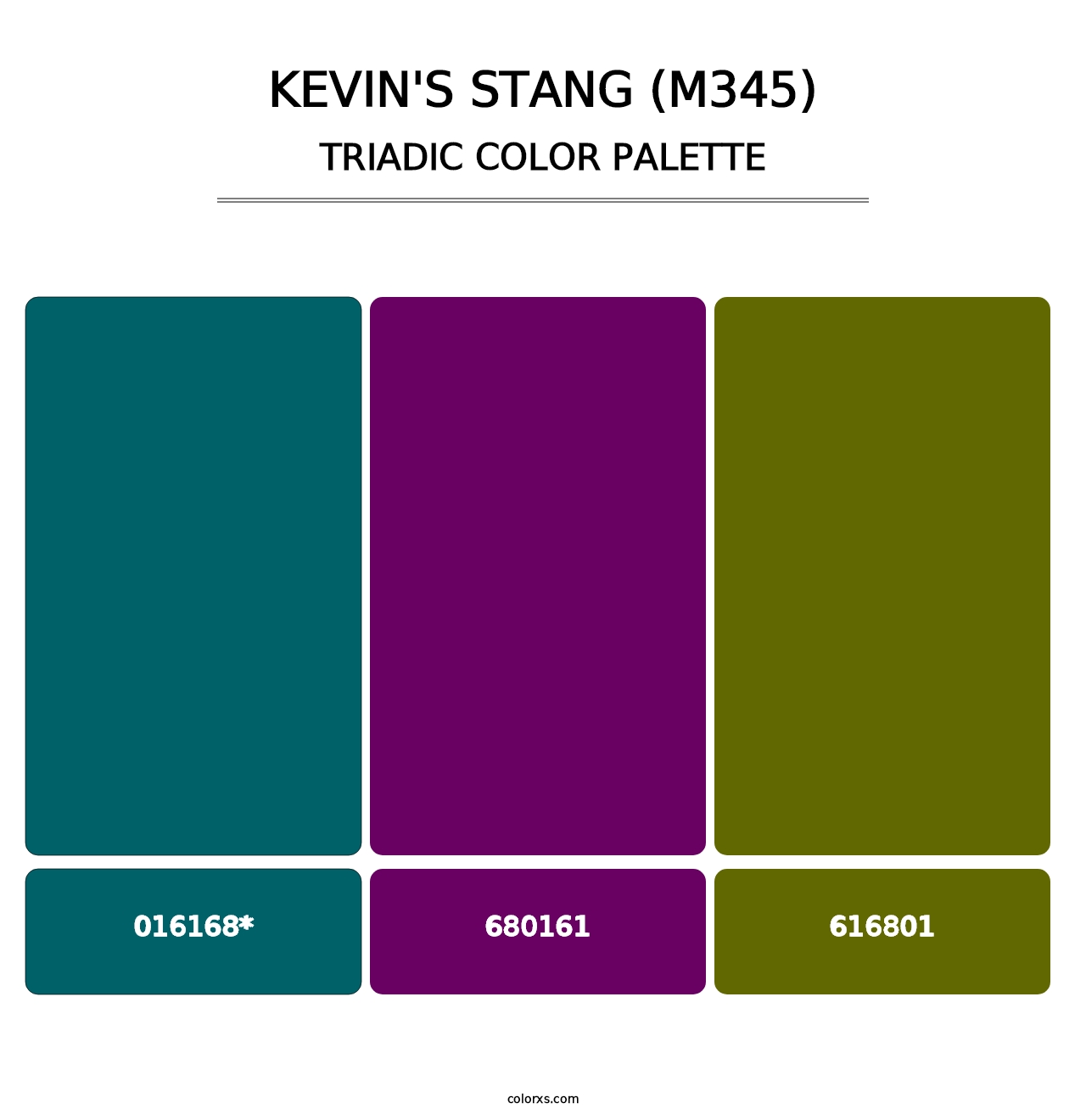 Kevin's Stang (M345) - Triadic Color Palette
