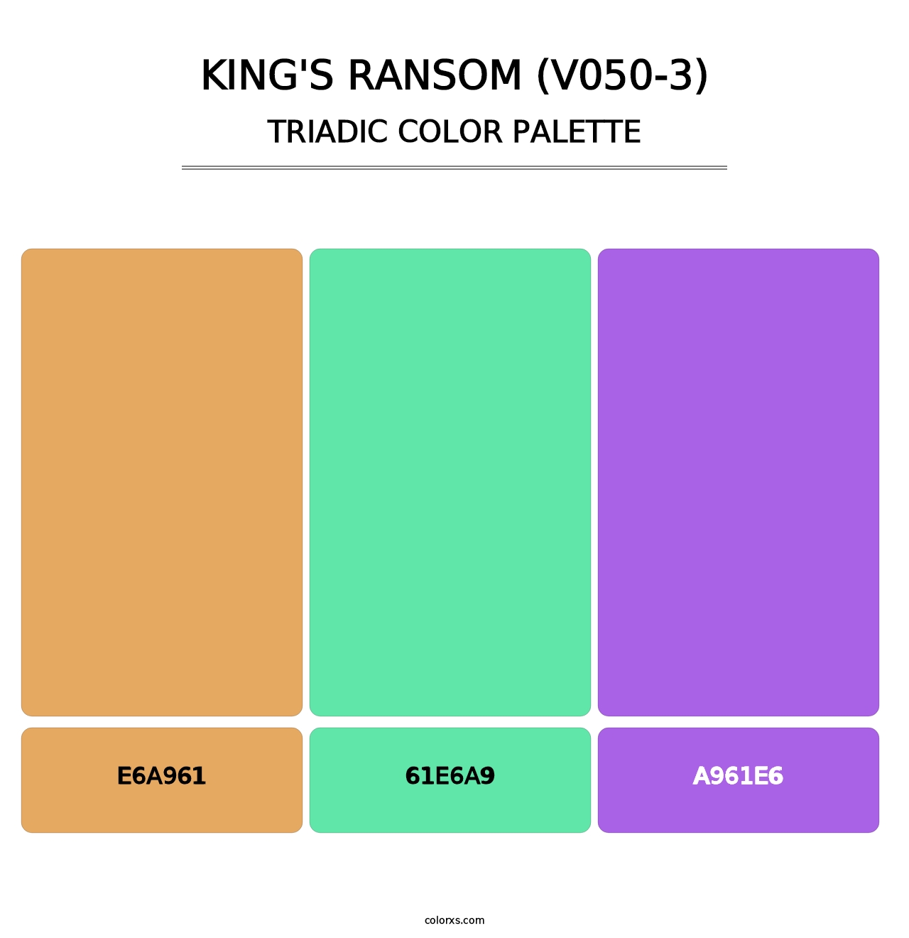King's Ransom (V050-3) - Triadic Color Palette