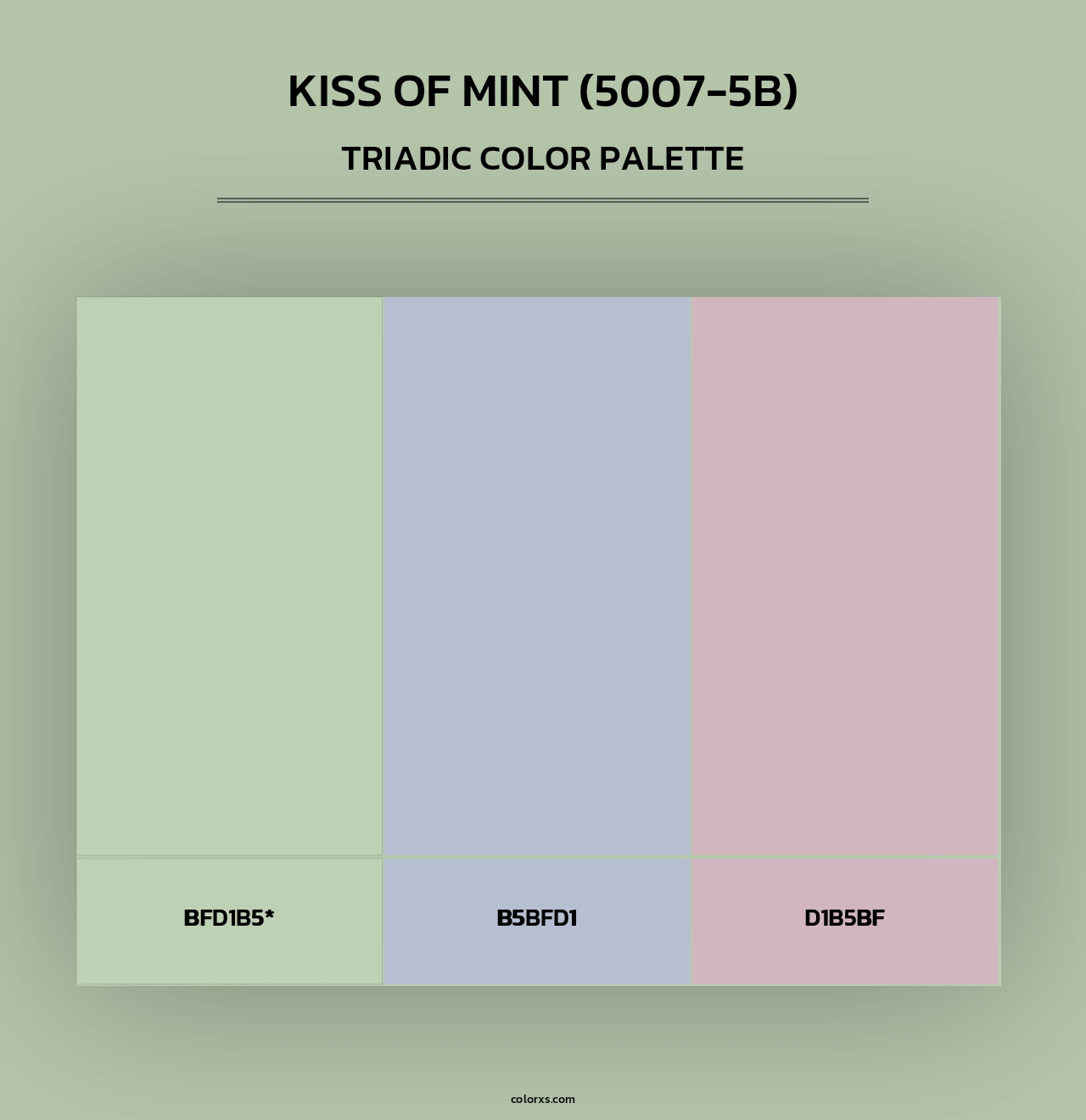Kiss of Mint (5007-5B) - Triadic Color Palette