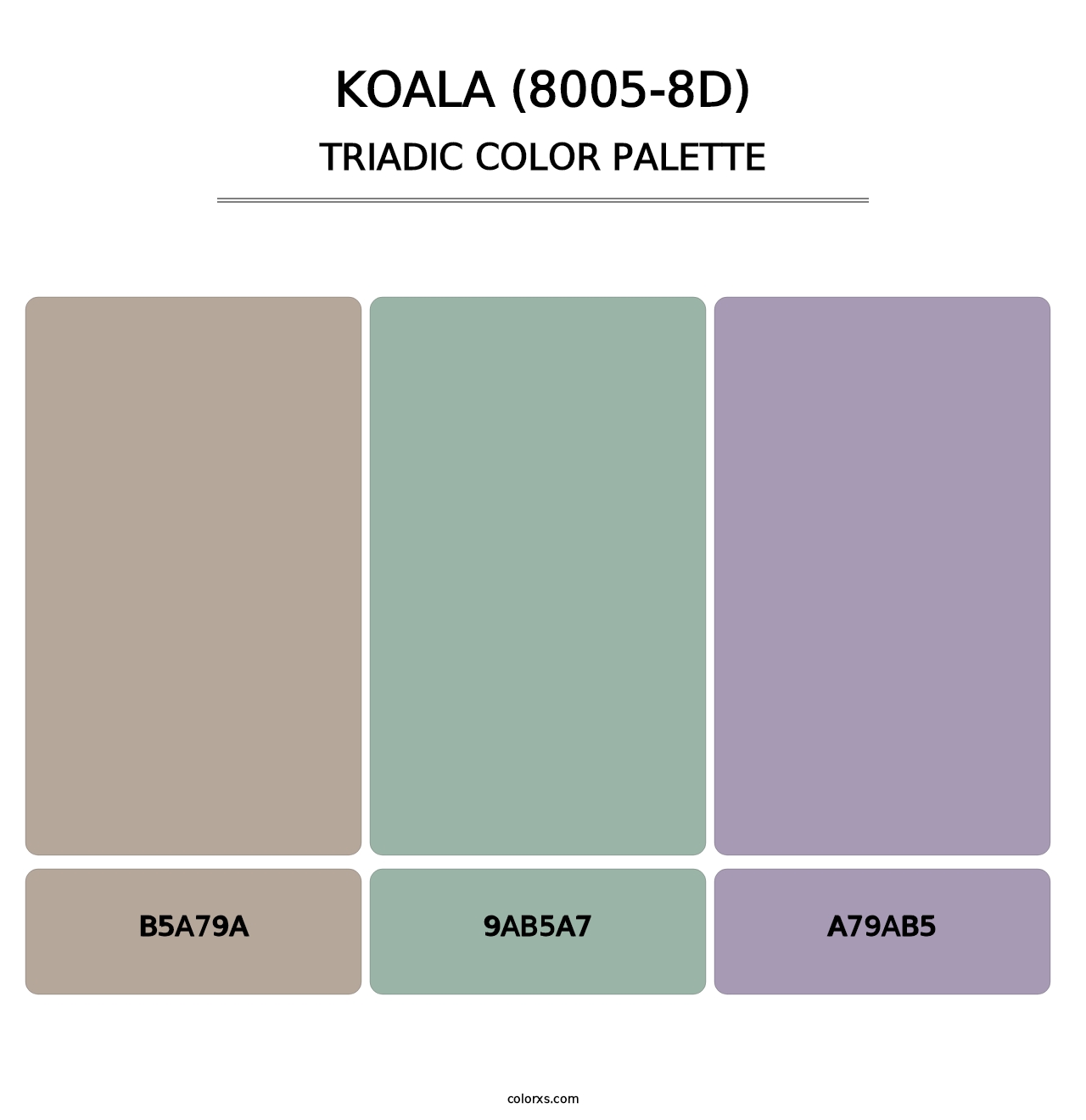 Koala (8005-8D) - Triadic Color Palette