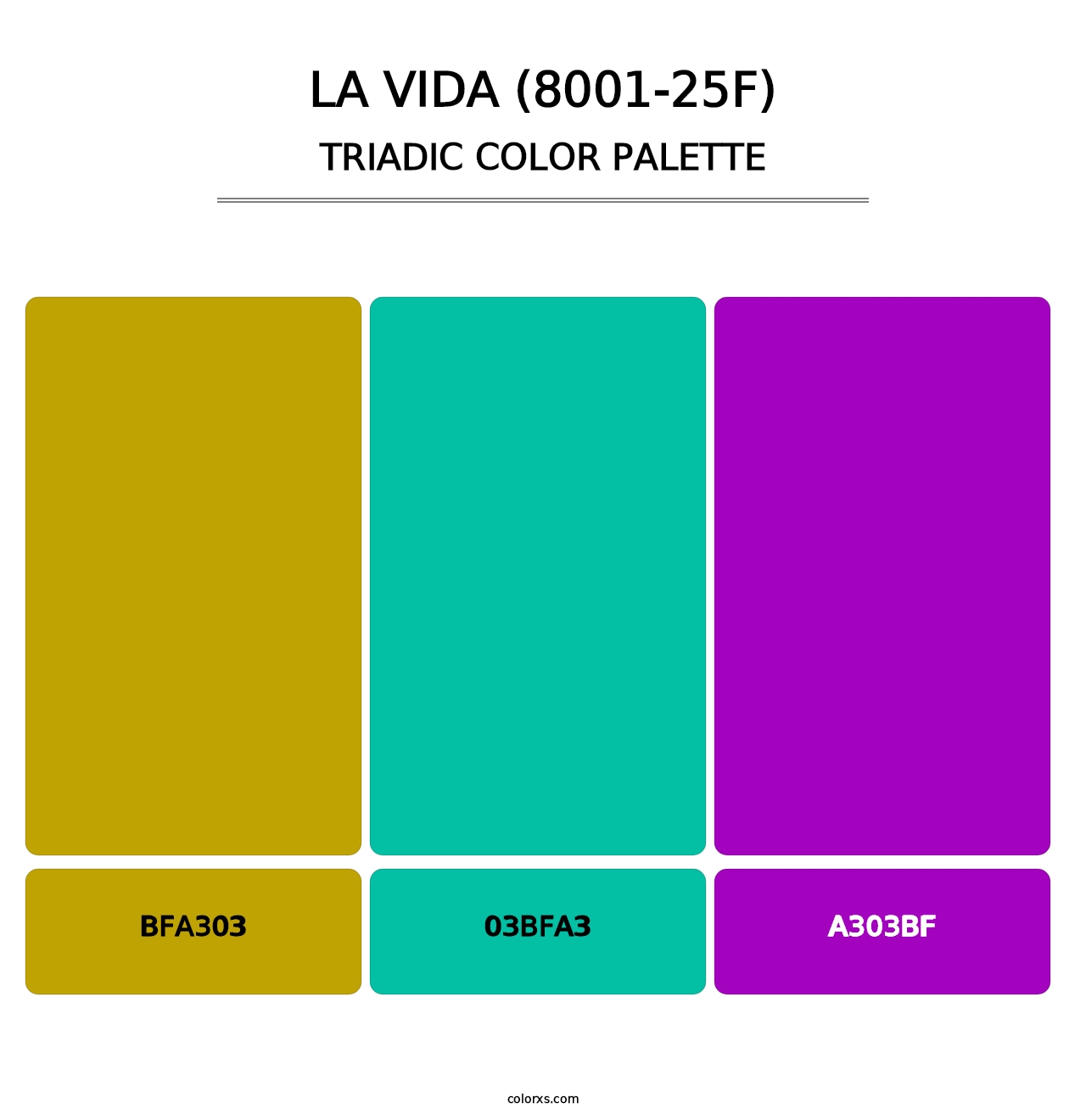 La Vida (8001-25F) - Triadic Color Palette