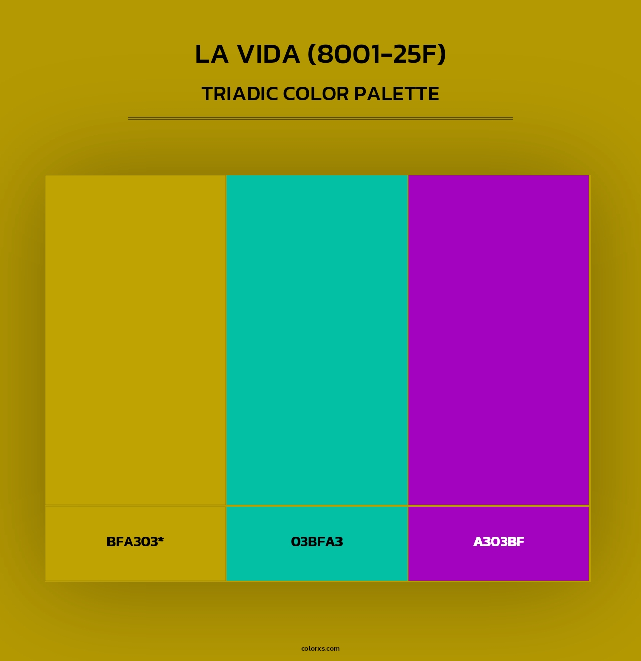 La Vida (8001-25F) - Triadic Color Palette