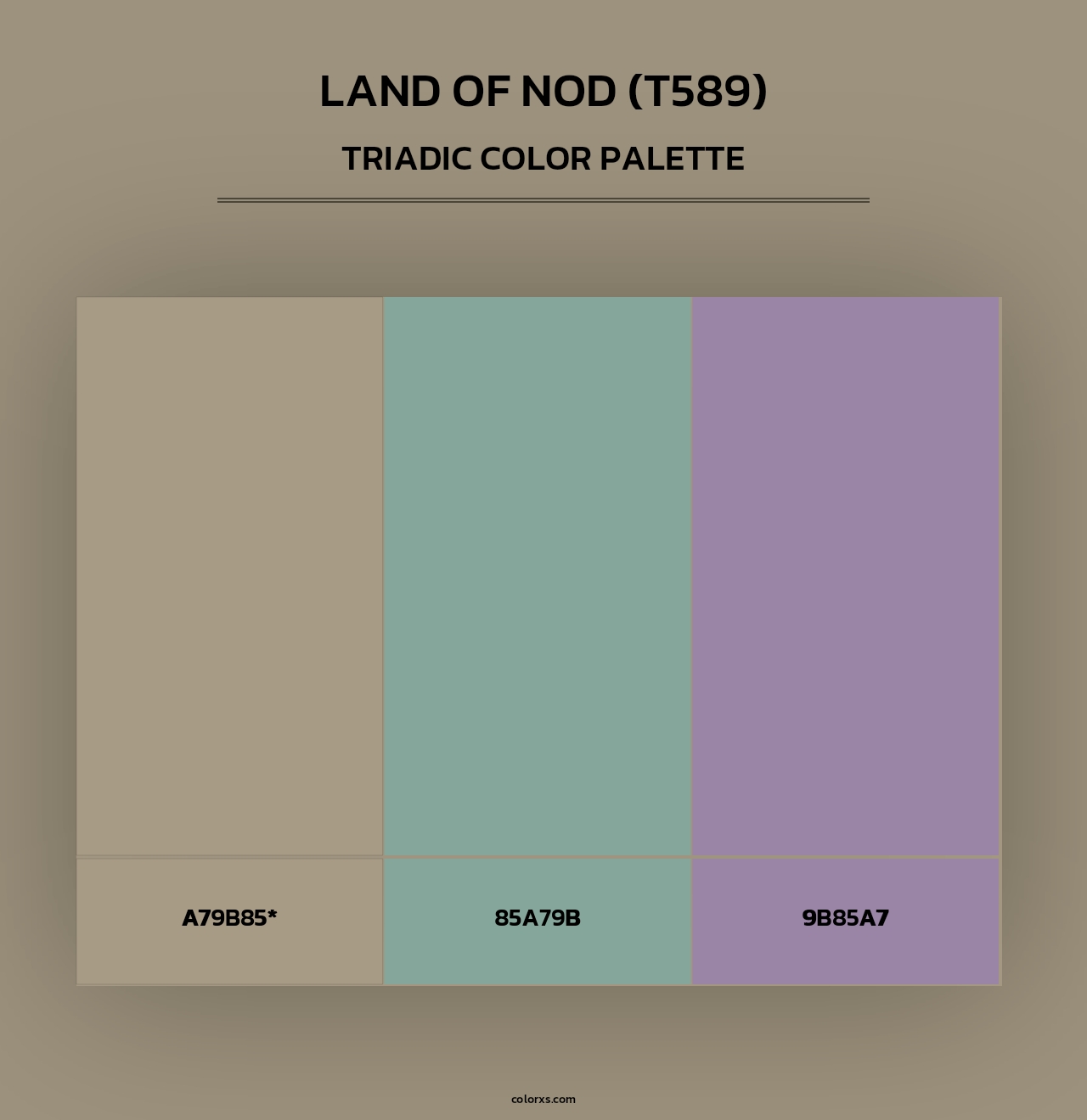 Land of Nod (T589) - Triadic Color Palette