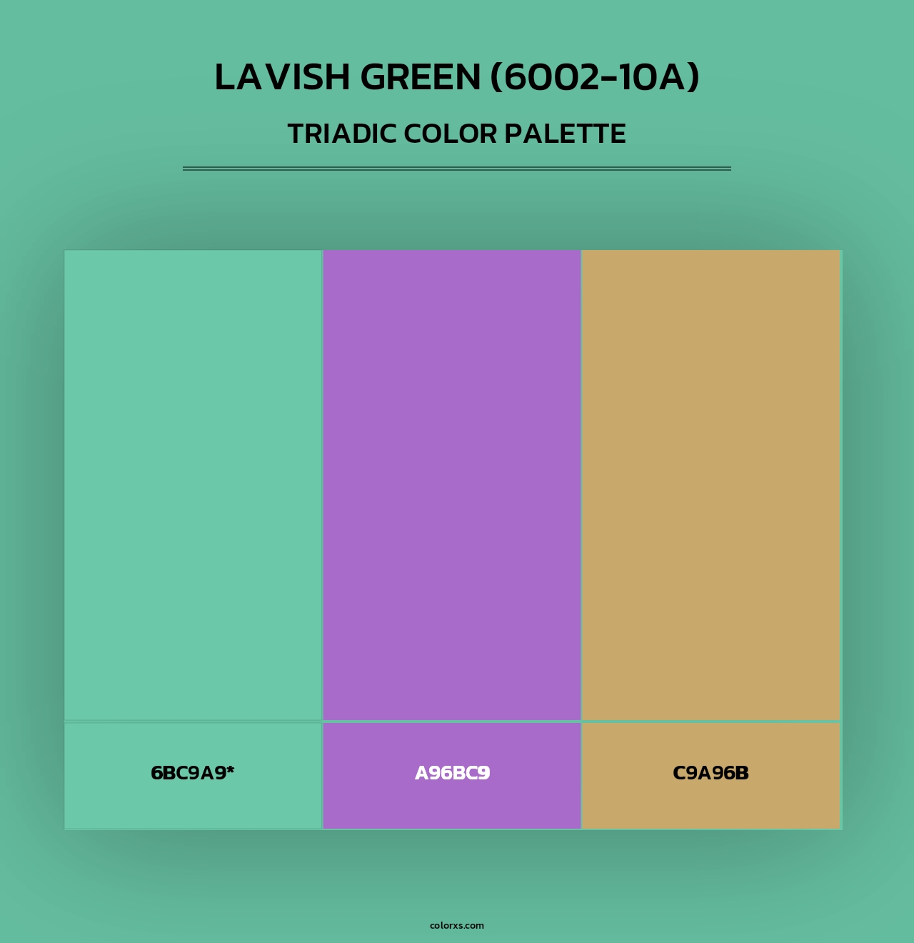 Lavish Green (6002-10A) - Triadic Color Palette