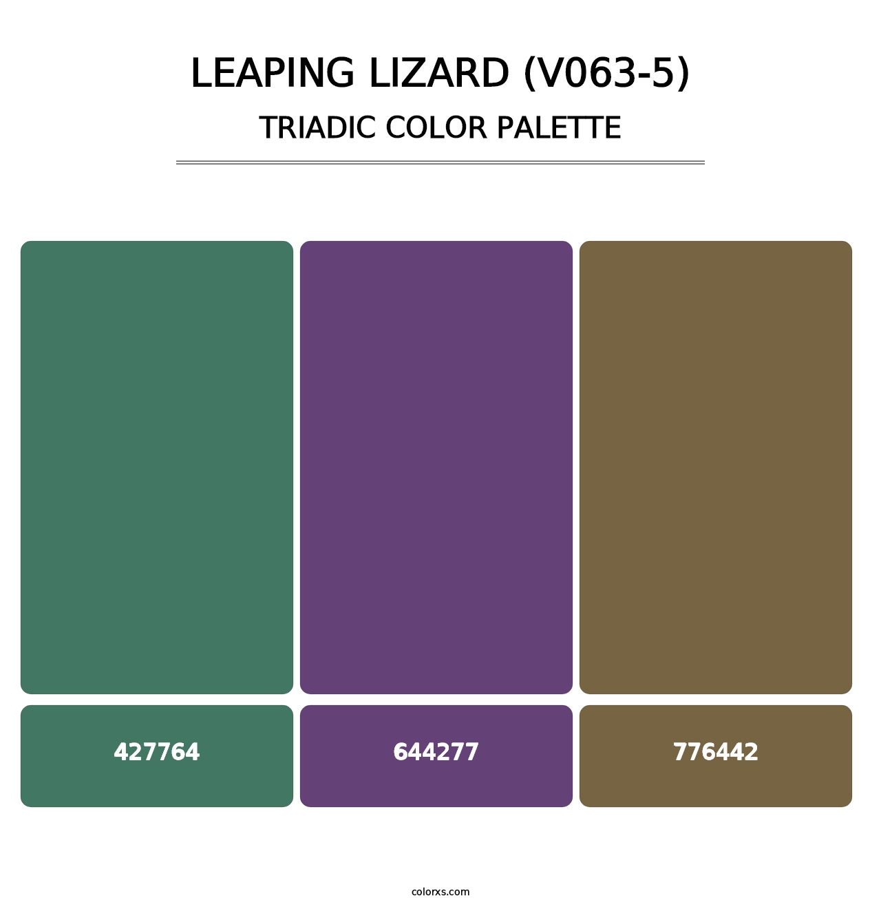 Leaping Lizard (V063-5) - Triadic Color Palette