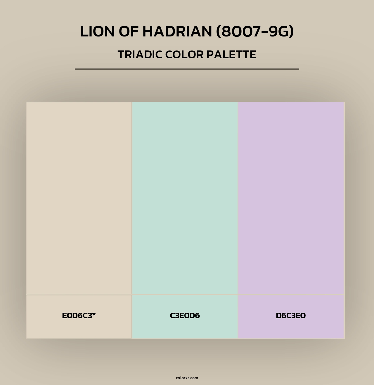 Lion of Hadrian (8007-9G) - Triadic Color Palette