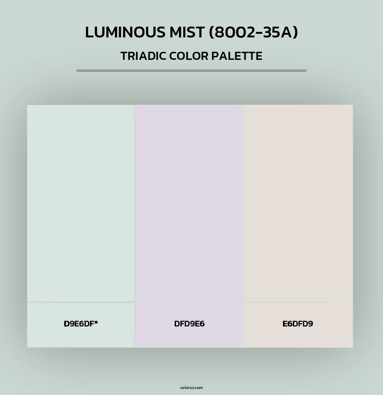 Luminous Mist (8002-35A) - Triadic Color Palette